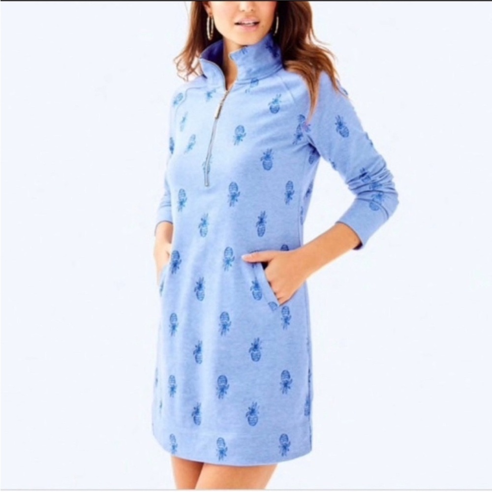 Lilly Pulitzer- Size Small- Popover Dress- Bennet
Blue Pineapple Burnout - Picture 2 of 14